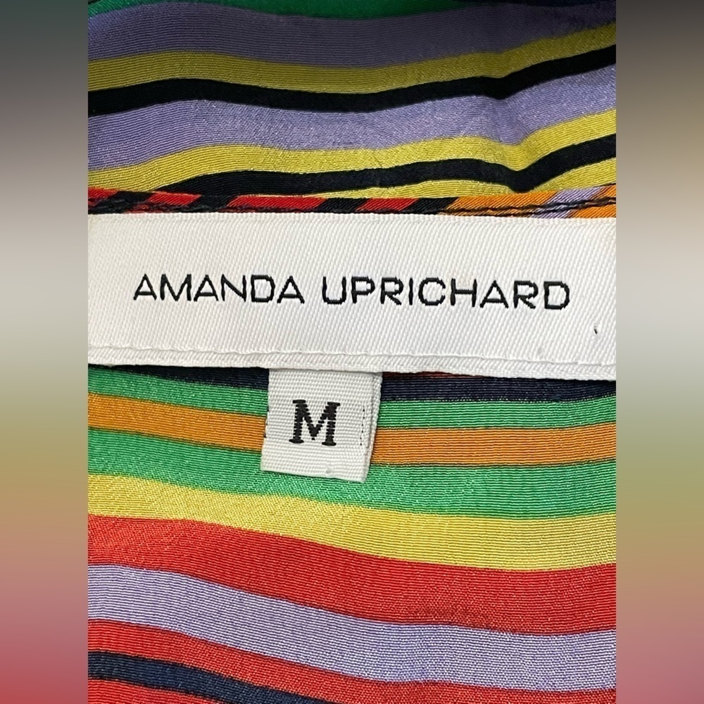 Amanda Uprichard 100% Silk Bright Stripes Tunic Blouse Top - Medium - Picture 6 of 7